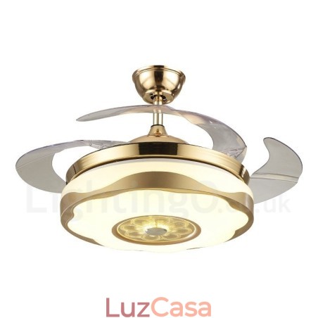 108CM (42") 91CM (36") Moderno Contemporâneo Controle Remoto Cor Dourada Ventilador de Teto Luz com Sombra de Acrílico Motor de Cobre Puro Mudo 108CM (42") 91CM (36") Moderno Contemporâneo Controle Remoto Cor Dourada Ventilador de Teto Luz com Sombra de Acrílico Motor de Cobre Puro Mudo