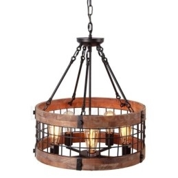 5 tambor de luz vintage lustre de madeira industrial vento loft madeira linear pingente iluminação