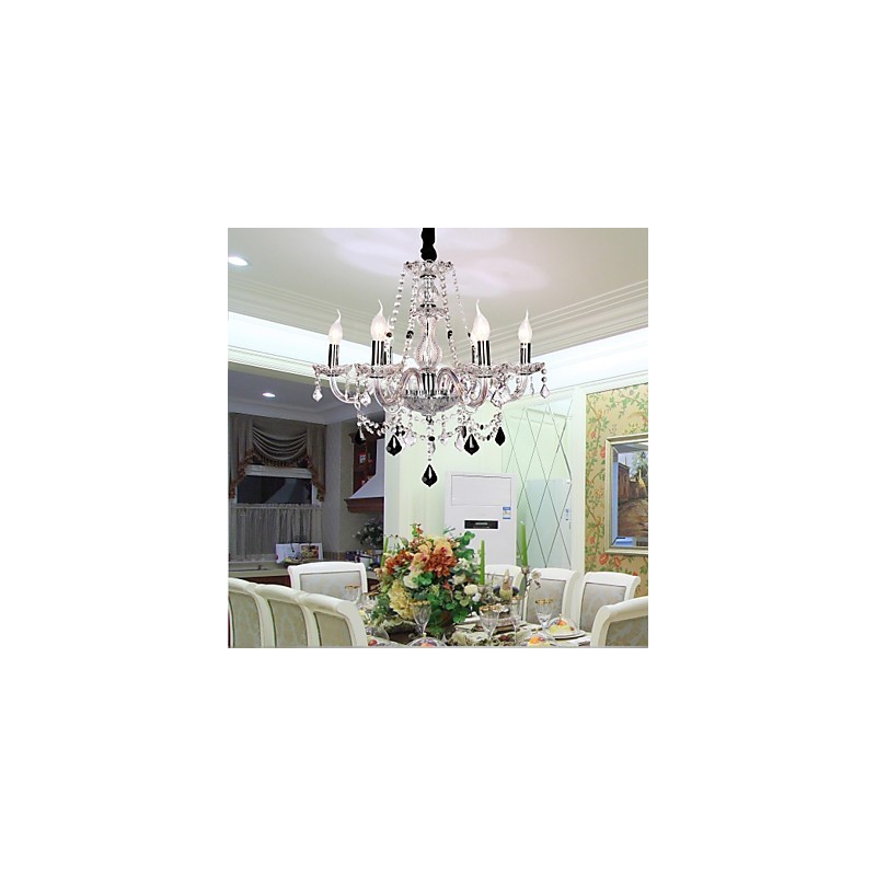 Lustre de luxo com 6 luzes em destaque