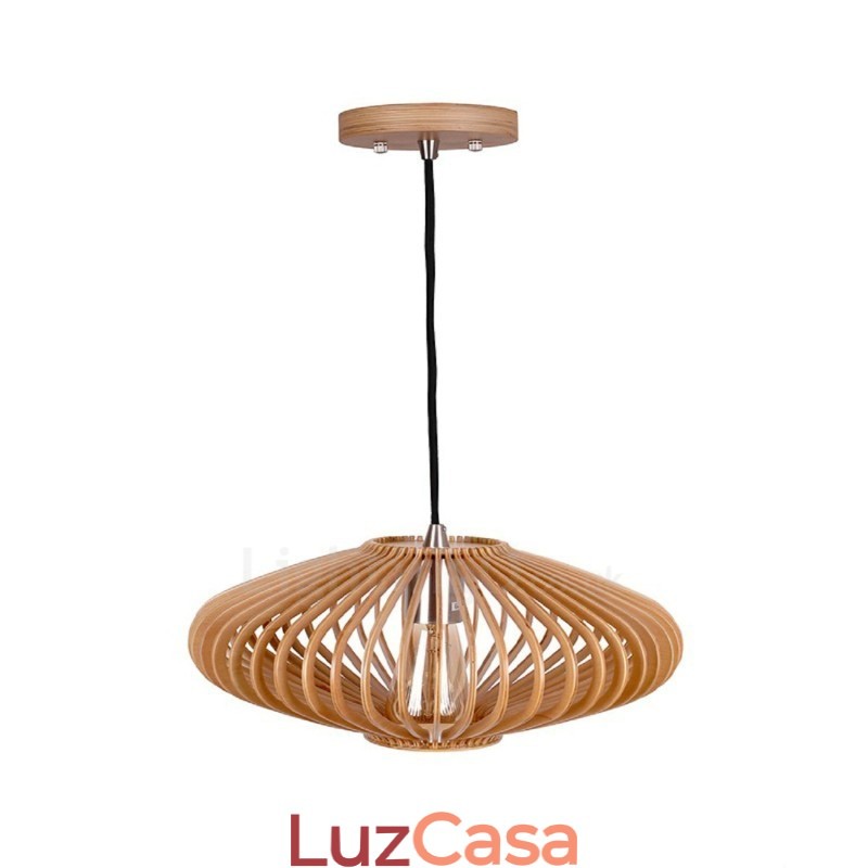 1 Lanterna de Luz Vintage Lustre de Madeira Industrial Vento Loft Madeira Linear Pendente Iluminação