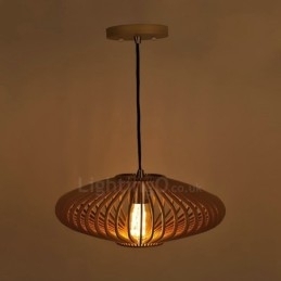 1 Lanterna de Luz Vintage Lustre de Madeira Industrial Vento Loft Madeira Linear Pendente Iluminação