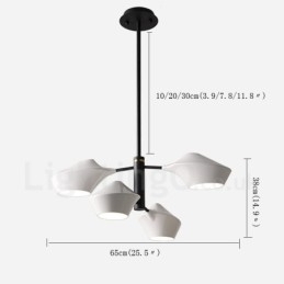 Lustre retrô linear de dois níveis, 4 luzes, com abajures de acrílico, para áreas externas, garagem