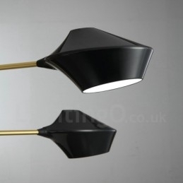 Lustre retrô linear de dois níveis, 4 luzes, com abajures de acrílico, para áreas externas, garagem