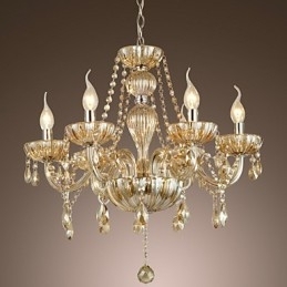 Lustre de vidro galvanizado de cristal clássico tradicional