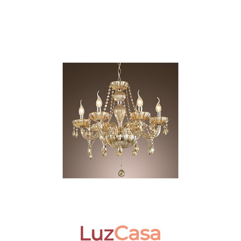 Lustre de vidro galvanizado de cristal clássico tradicional