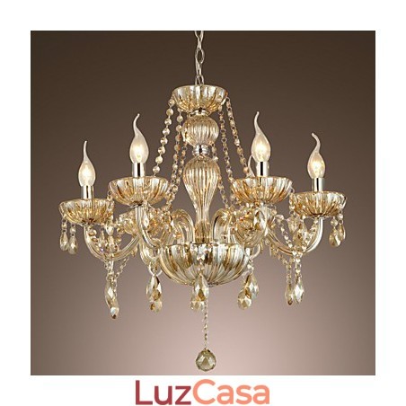 Lustre de vidro galvanizado de cristal clássico tradicional Lustre de vidro galvanizado de cristal clássico tradicional