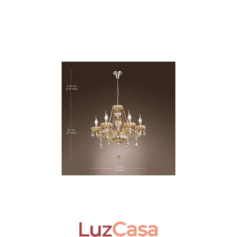 Lustre de vidro galvanizado de cristal clássico tradicional