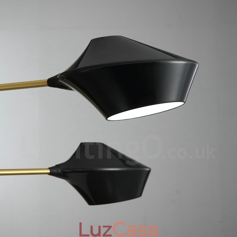 Lustre retrô linear de duas camadas multicoloridas, 8 luzes com abajures de acrílico, garagem ao ar livre