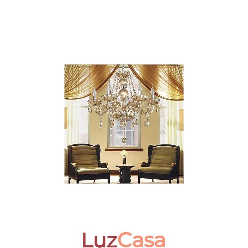 Lustre de vidro galvanizado de cristal clássico tradicional