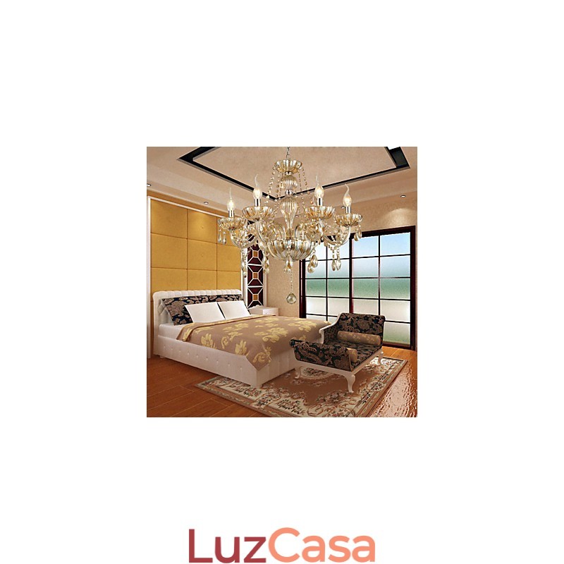 Lustre de vidro galvanizado de cristal clássico tradicional