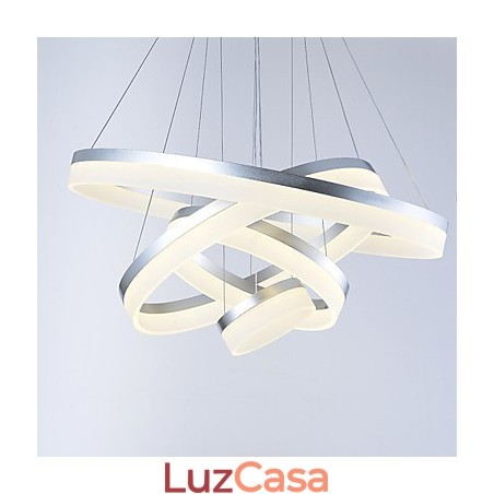 Luminárias pendentes de anel de lustre de acrílico com Luminárias pendentes de anel de lustre de acrílico com