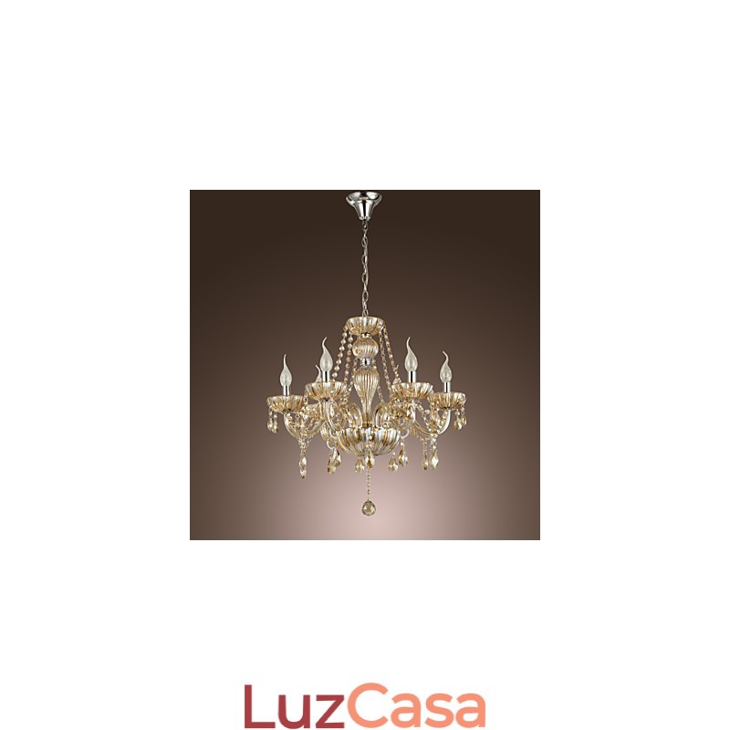 Lustre de vidro galvanizado de cristal clássico tradicional