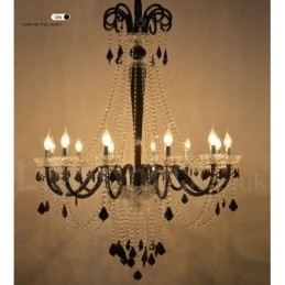 Lustre de Cristal Preto Vela