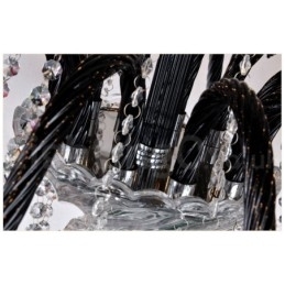 Lustre de Cristal Preto Vela