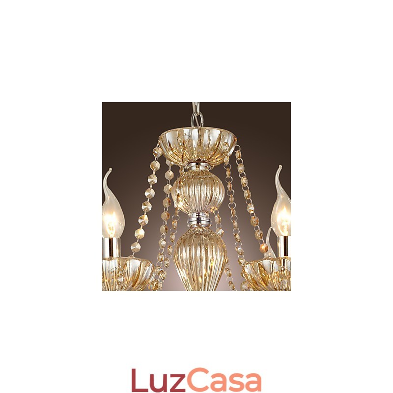 Lustre de vidro galvanizado de cristal clássico tradicional