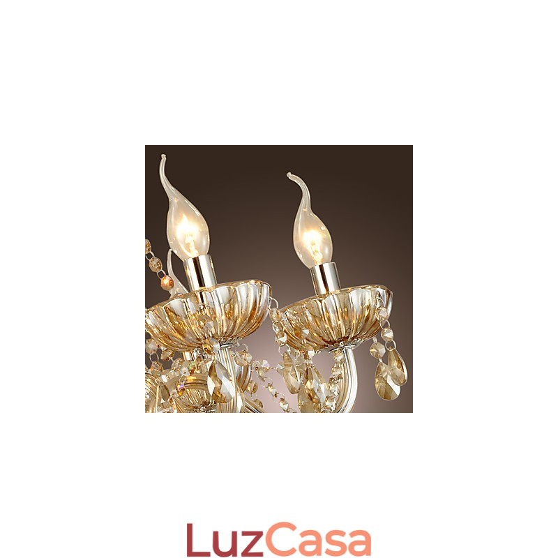 Lustre de vidro galvanizado de cristal clássico tradicional