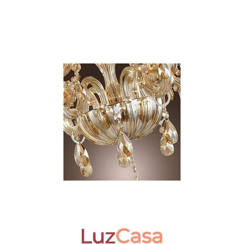 Lustre de vidro galvanizado de cristal clássico tradicional