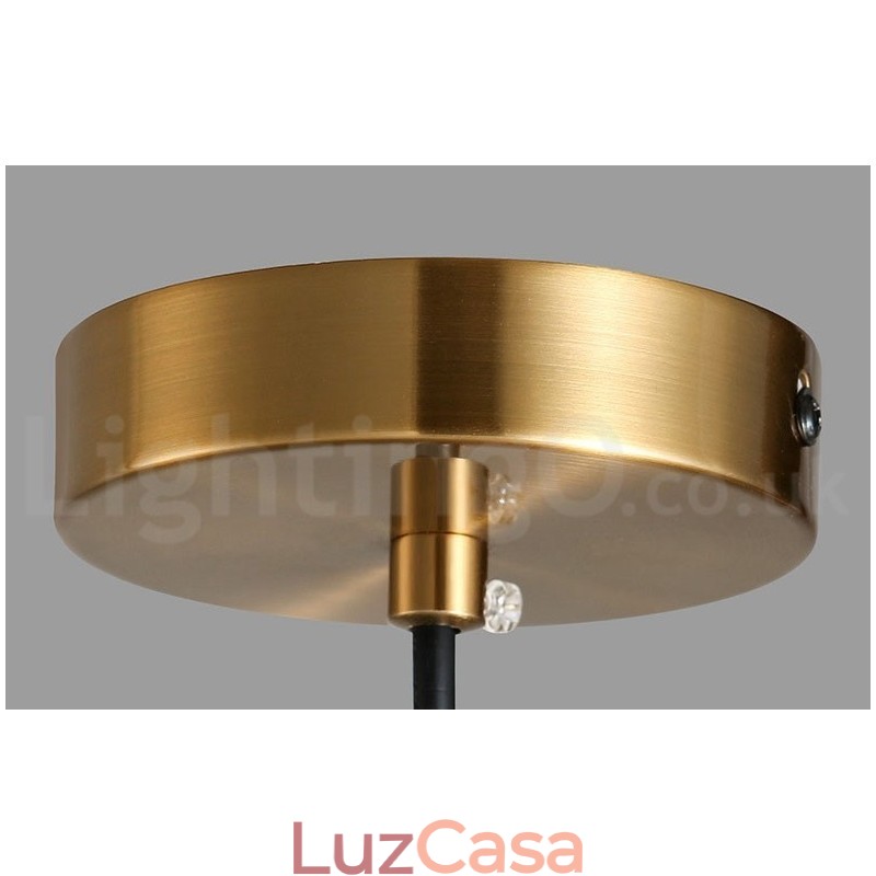 1 Luz Industrial Estilo Mini Estilo Dourado Acabamento Pintado Galvanizado Luminária Pendente com Sombra de Vidro