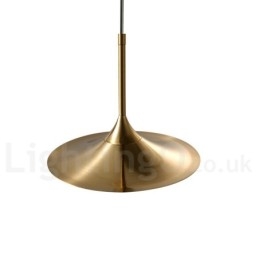 1 Luz Industrial Estilo Mini Estilo Dourado Acabamento Pintado Galvanizado Luminária Pendente com Sombra de Vidro