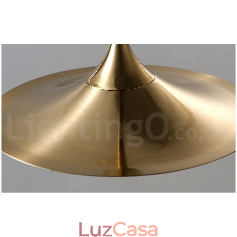 1 Luz Industrial Estilo Mini Estilo Dourado Acabamento Pintado Galvanizado Luminária Pendente com Sombra de Vidro