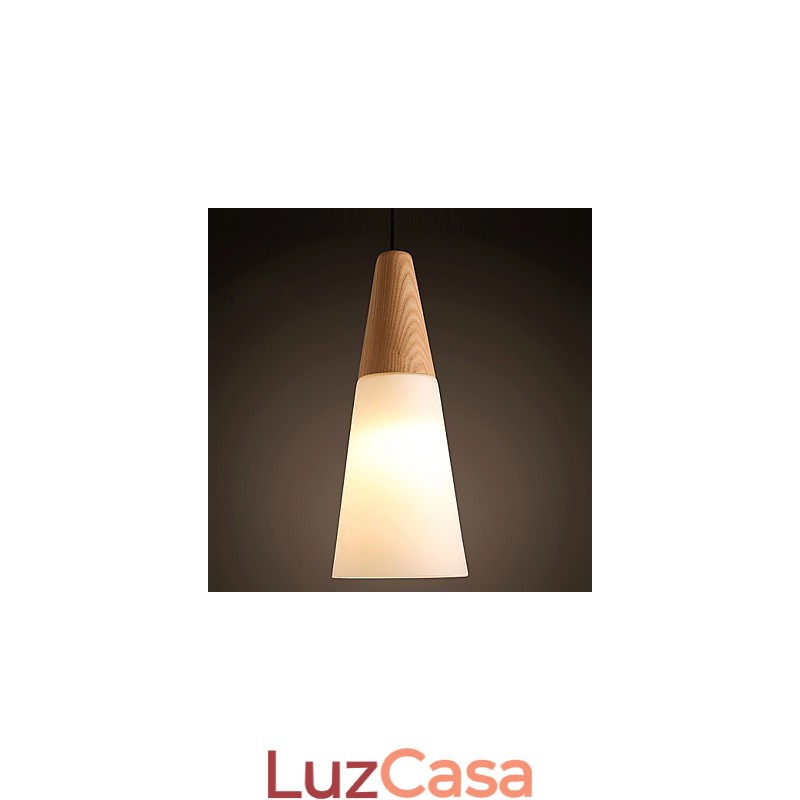 Lustre Mini Estilo Moderno Contemporâneo Madeira Bambu