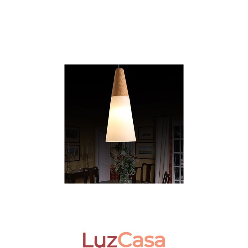 Lustre Mini Estilo Moderno Contemporâneo Madeira Bambu