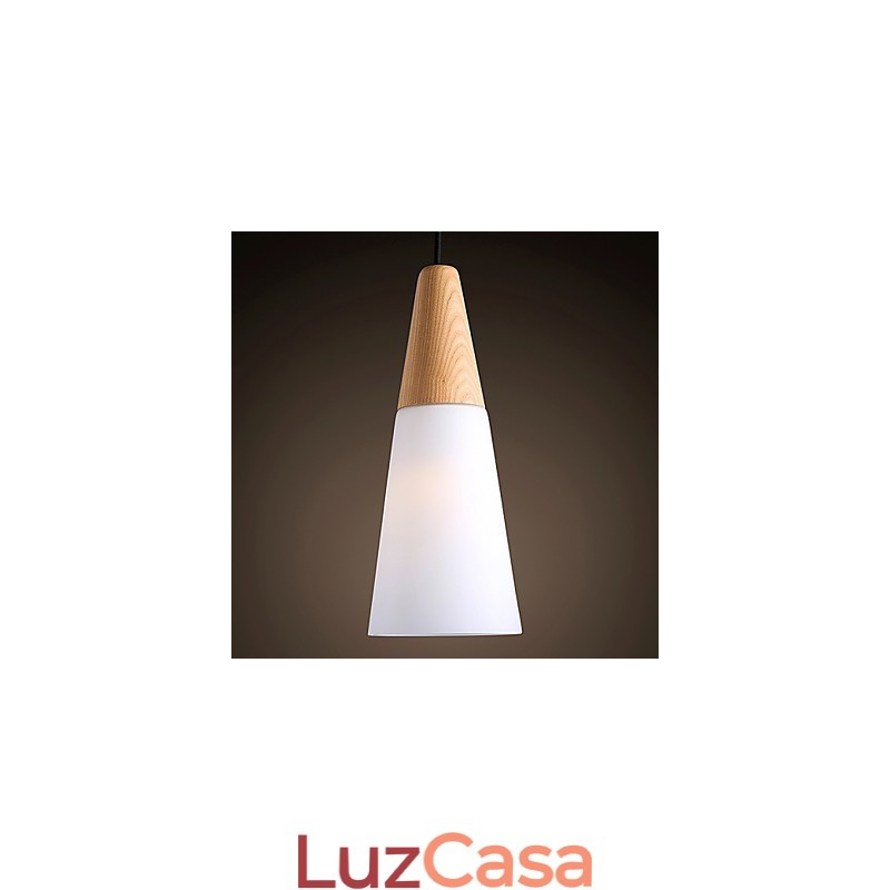 Lustre Mini Estilo Moderno Contemporâneo Madeira Bambu