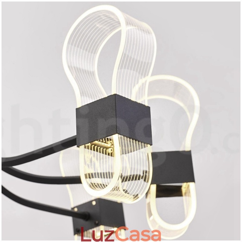 Lustre nórdico pós-moderno de 8 luzes com design de 2021 e cúpulas de acrílico