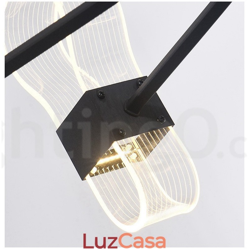 Lustre nórdico pós-moderno de 8 luzes com design de 2021 e cúpulas de acrílico