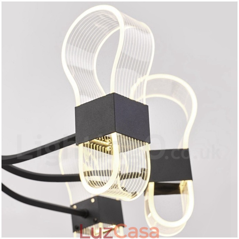 Lustre nórdico pós-moderno de 10 luzes com design de 2021 e cúpulas de acrílico