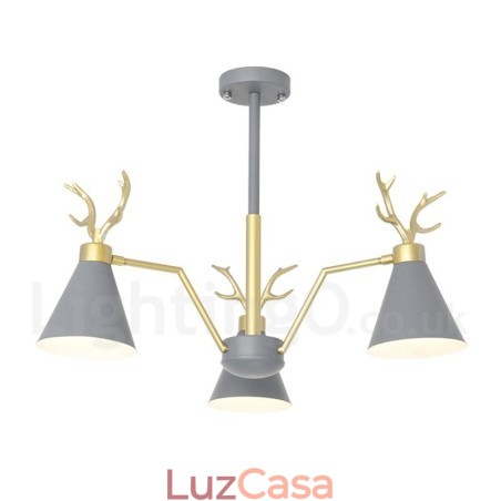 Lustre nórdico moderno de 3 luzes Macaron Antlers Lustre nórdico moderno de 3 luzes Macaron Antlers
