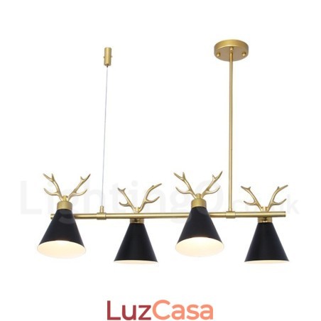 Lustre nórdico moderno de 4 luzes Macaron Antlers Lustre nórdico moderno de 4 luzes Macaron Antlers