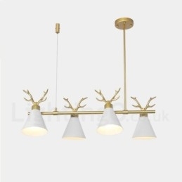 Lustre nórdico moderno de 4 luzes Macaron Antlers