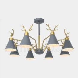 Lustre nórdico moderno de 8 luzes Macaron Antlers