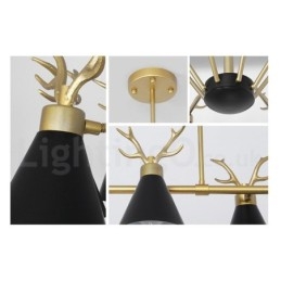 Lustre nórdico moderno de 8 luzes Macaron Antlers