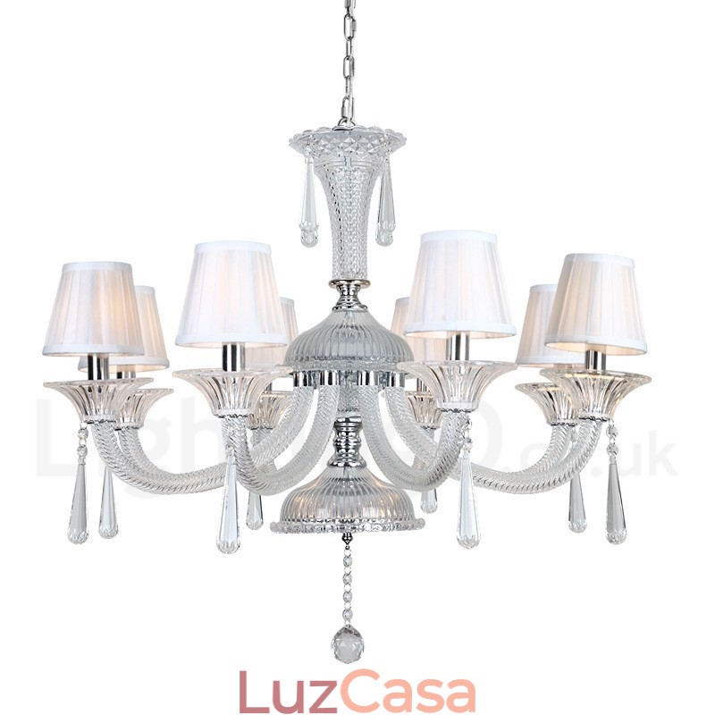 Lustre de cristal transparente para velas