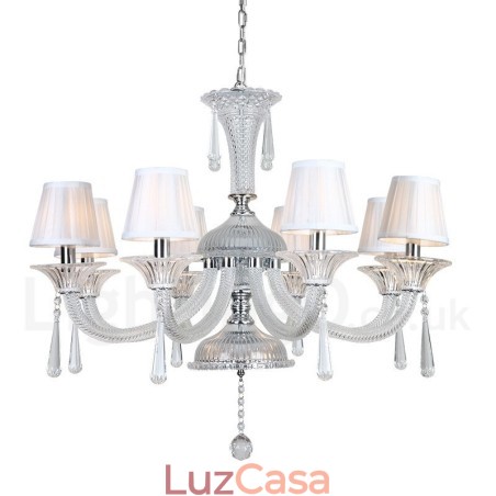 Lustre de cristal transparente para velas Lustre de cristal transparente para velas
