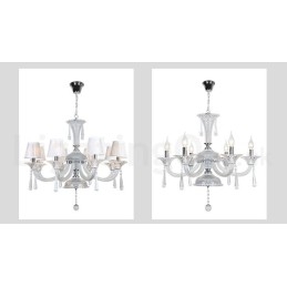 Lustre de cristal transparente para velas