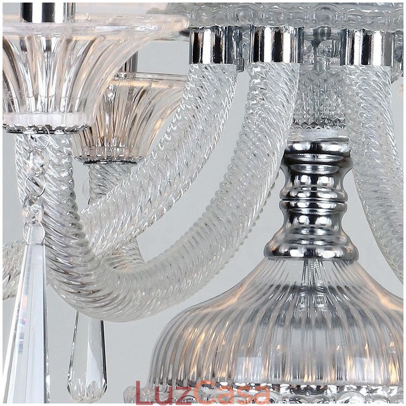 Lustre de cristal transparente para velas