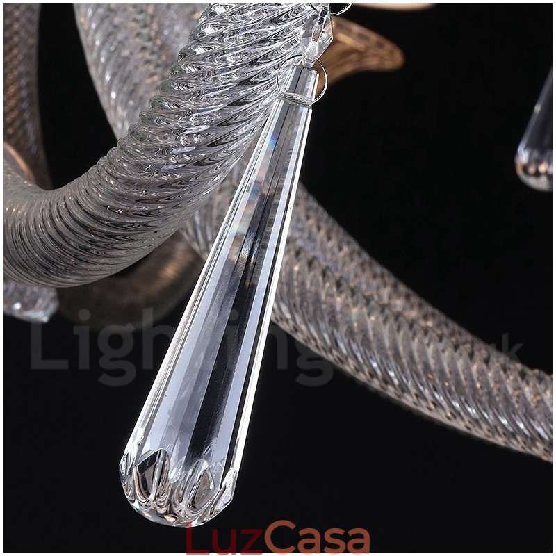 Lustre de cristal transparente para velas