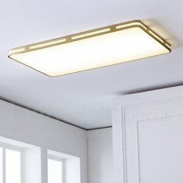 Luminárias de teto de latão embutidas estilo nórdico moderno e contemporâneo retangular ultrafinas com cúpula de acrílico também podem ser usadas como luminária de parede