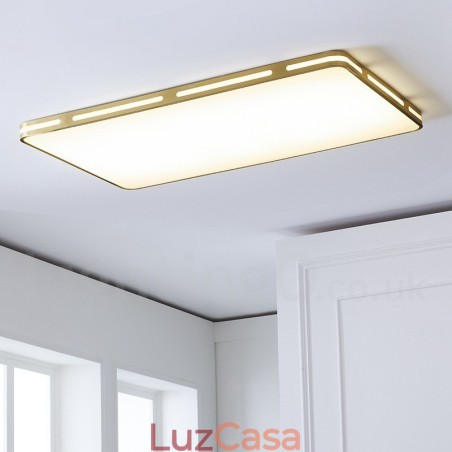 Luminárias de teto de latão embutidas estilo nórdico moderno e contemporâneo retangular ultrafinas com cúpula de acrílico também podem ser usadas como luminária de parede Luminárias de teto de latão embutidas estilo nórdico moderno e contemporâneo retangular ultrafinas com cúpula de acrílico também podem ser usadas como luminária de parede
