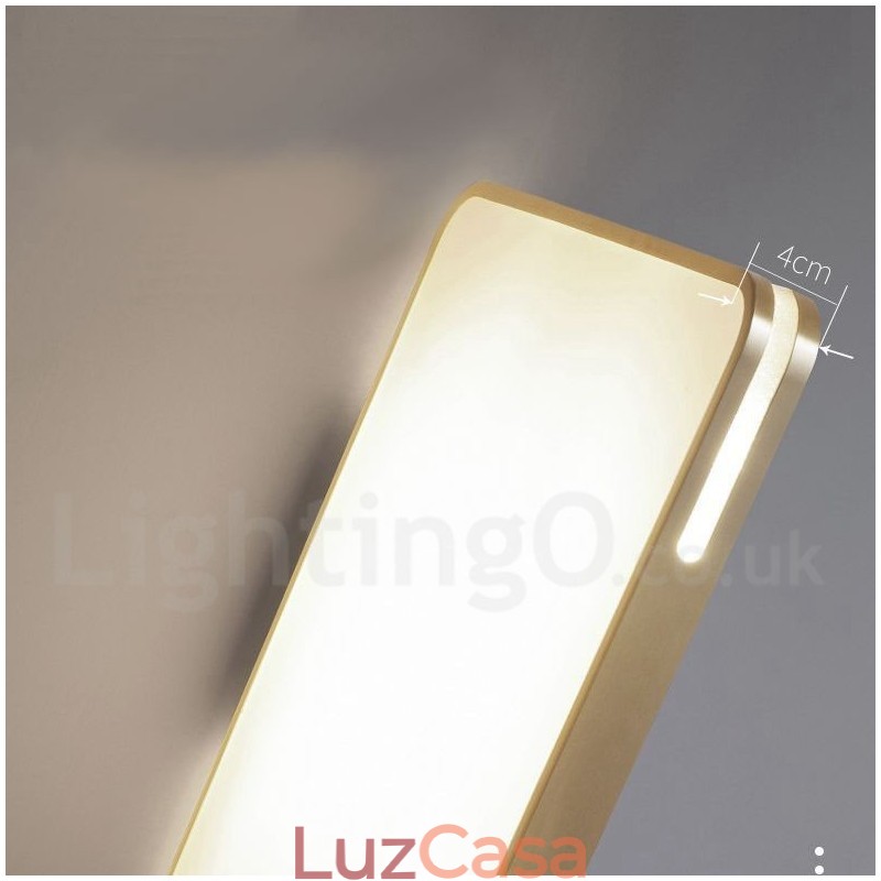 Luminárias de teto de latão embutidas estilo nórdico moderno e contemporâneo retangular ultrafinas com cúpula de acrílico também podem ser usadas como luminária de parede