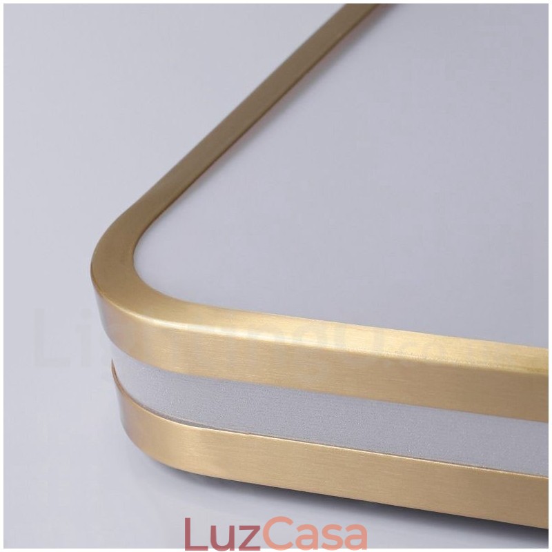 Luminárias de teto de latão embutidas estilo nórdico moderno e contemporâneo retangular ultrafinas com cúpula de acrílico também podem ser usadas como luminária de parede
