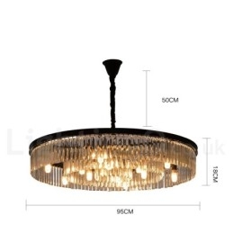 Pós-moderno Luxo Redondo K9 Cristal Pingente Lustre Luzes Salão de Exposição