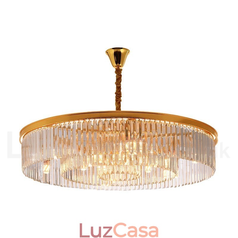 Pós-moderno Luxo Redondo K9 Cristal Pingente Lustre Luzes Salão de Exposição