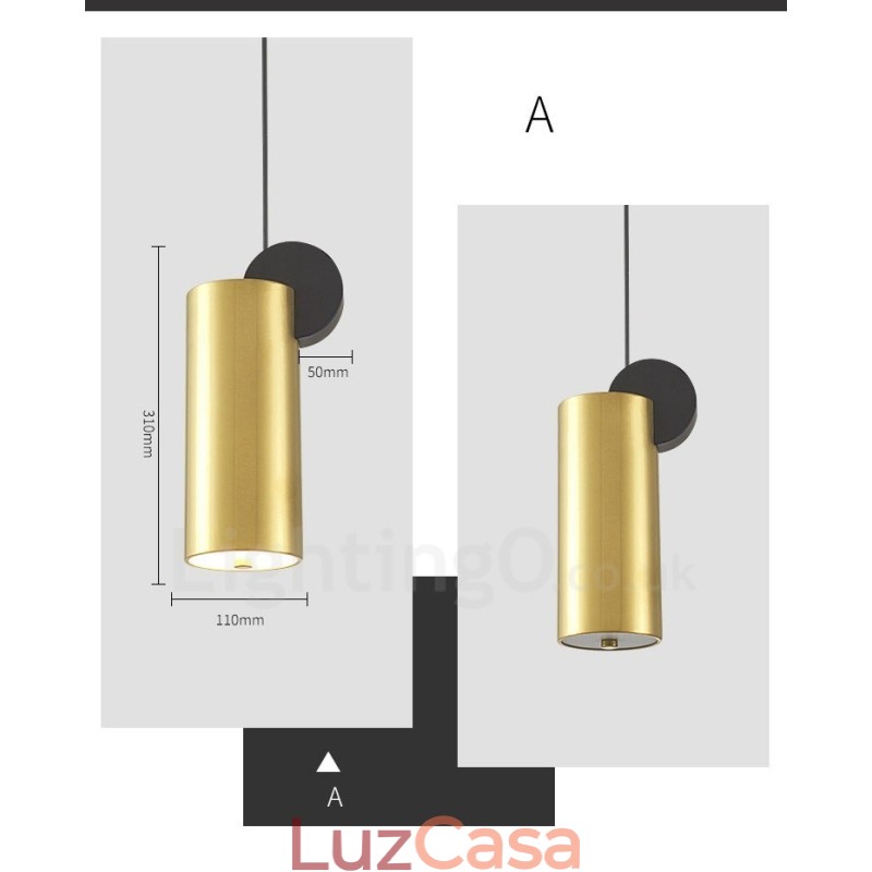 4 estilos de luz pendente pós-moderna dourada e preta