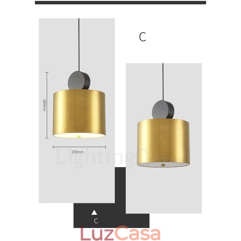 4 estilos de luz pendente pós-moderna dourada e preta