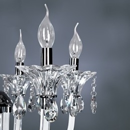 Lustre de Cristal Elegante com 6 Luzes em Bulbo de Vela