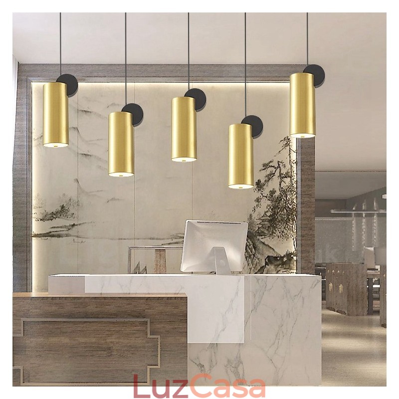 4 estilos de luz pendente pós-moderna dourada e preta